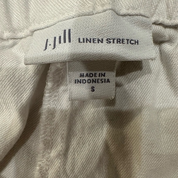 J Jill White Button-Detail Linen Stretch Cropped Pants Size Small - Picture 2 of 6